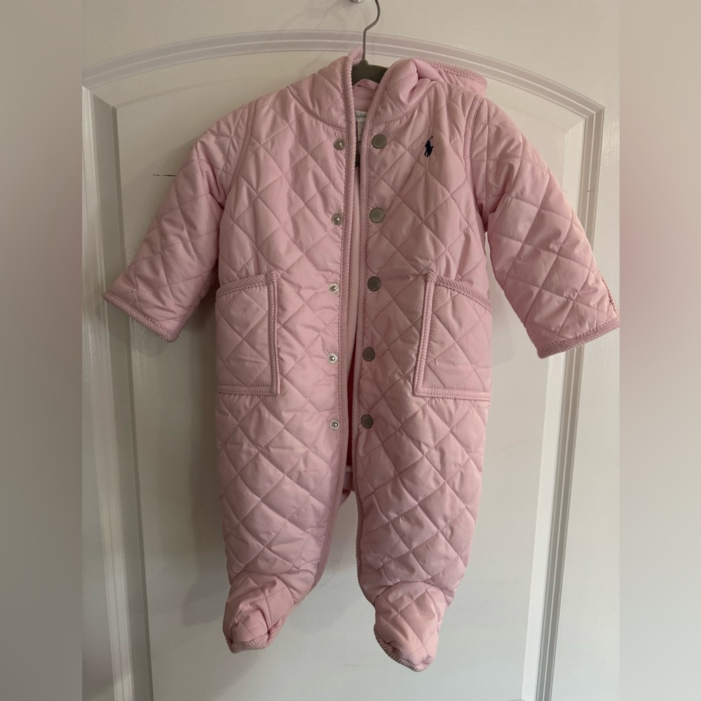 NEW Ralph Lauren bunting snowsuit onesie in pink 3Months